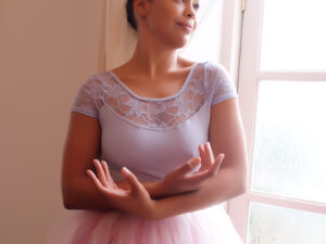 Marie Lace Cap-Sleeve Leotard